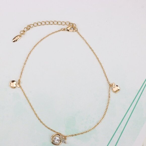 "Sparkling Apple Charm Rose Gold Bracelet with Adjustable Fit, XPBL0851 - Picture 6 of 12